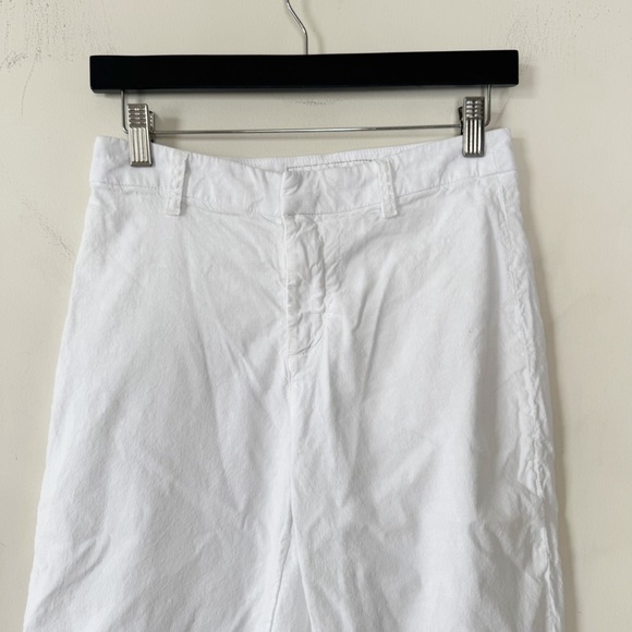 Frank & Eileen Kinsale White Linen Performance Pant Frayed Ankle Hem Trousers 4 - Picture 4 of 8